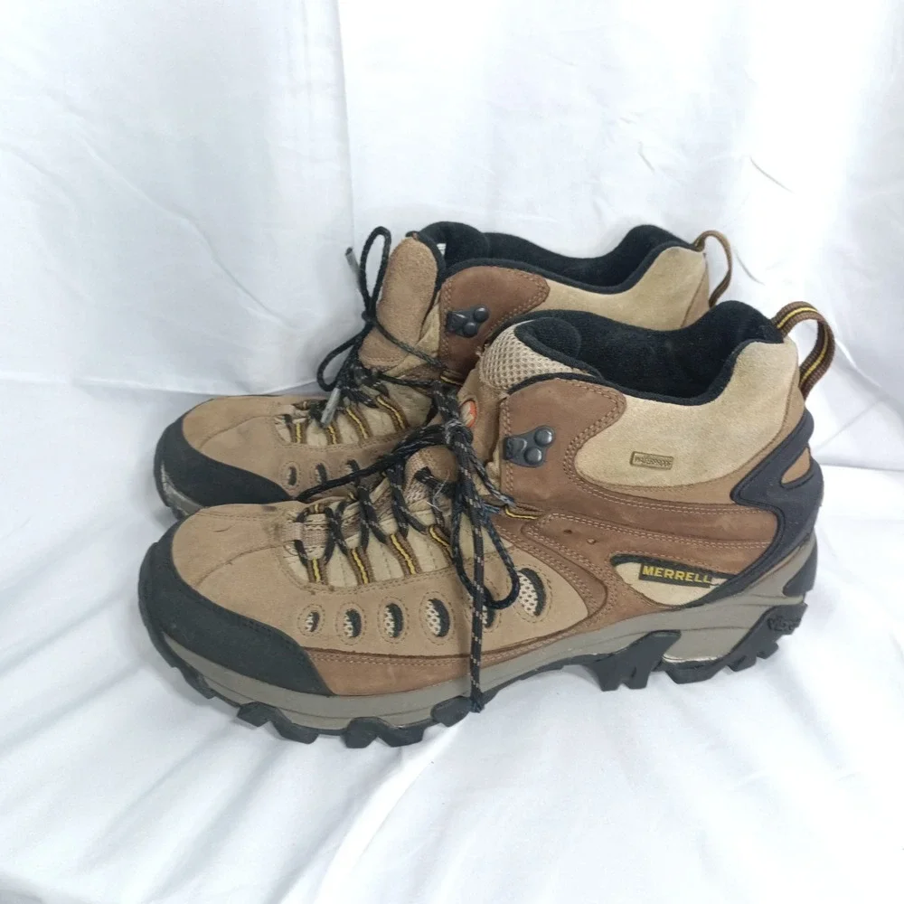 Merrell Kinetic Mid Waterproof Birch Mens Hiking Boots Brown J88083 Size 11.5 s3